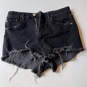 MOVING SALE High Waisted Black Jean Shorts | Zara
